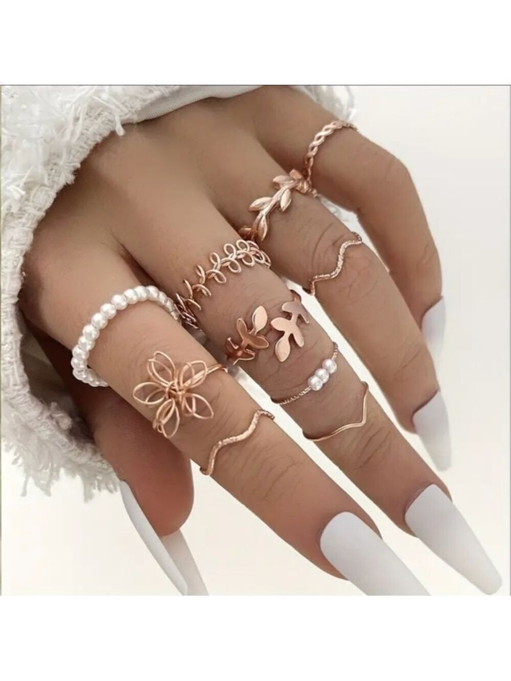 5/$20!! Set of 10 Bohemian rings in rose gold